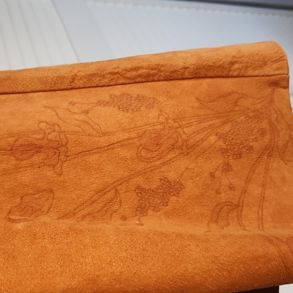 Vtg 70s Western Santa Fe Leather Company Suede Pullover Short Sleeve Medium - Picture 3 of 12